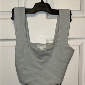H&M Green Fitted Crop Tank Top
